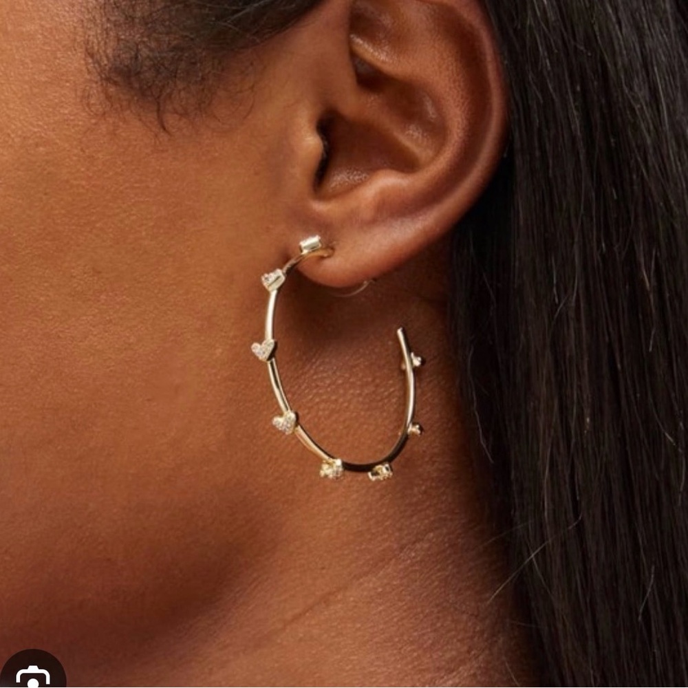 Kendra Scott Haven Heart Gold Hoop Earrings